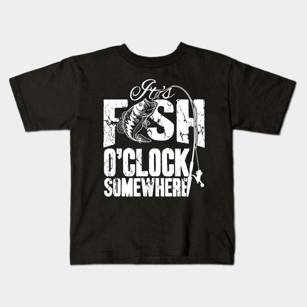 It's fish o'clock somewhere Kids T-Shirt by captainmood